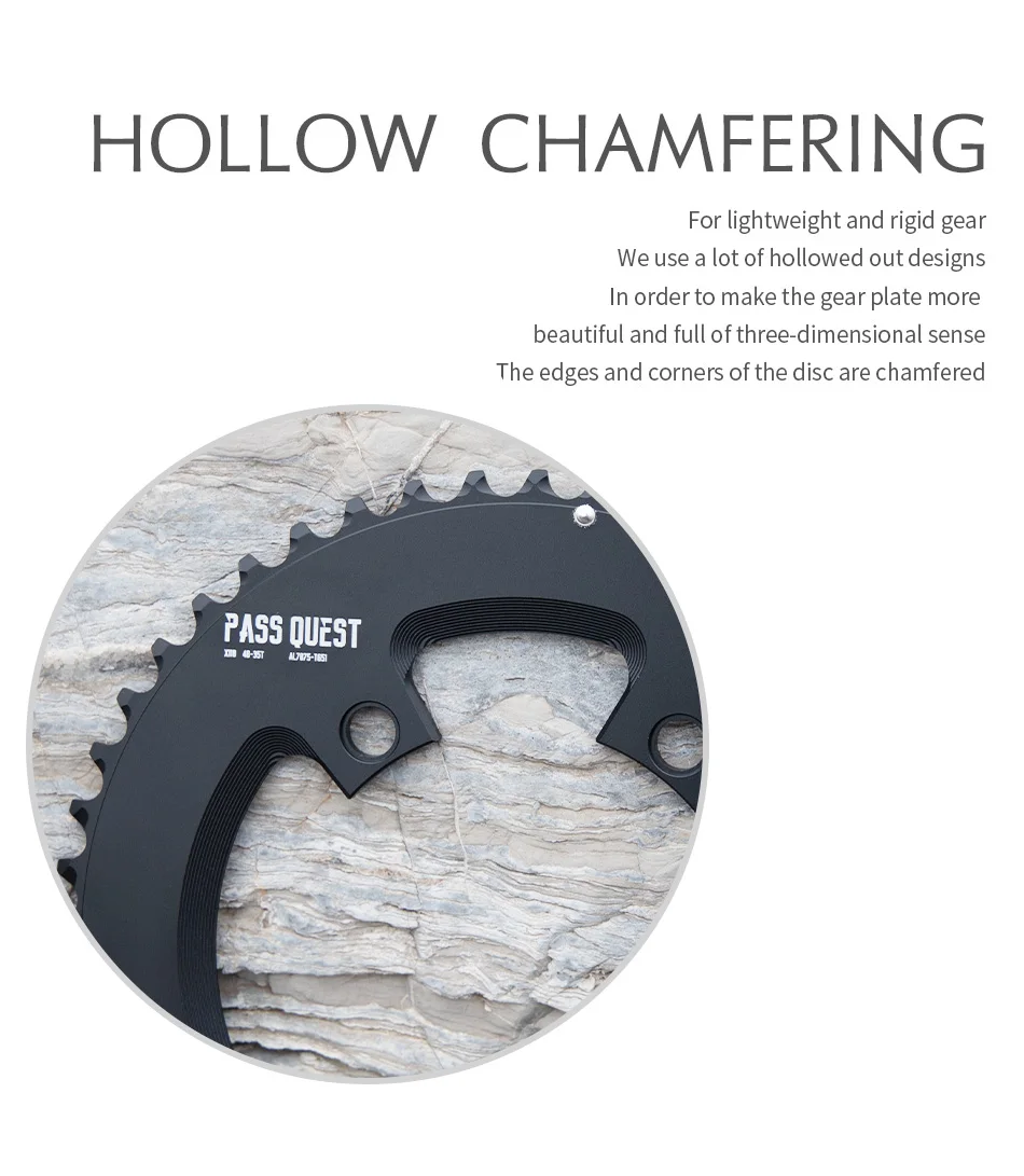 PASS QUEST 110BCD Double Chainring 4-Bolt 46-33T/48-35T/50