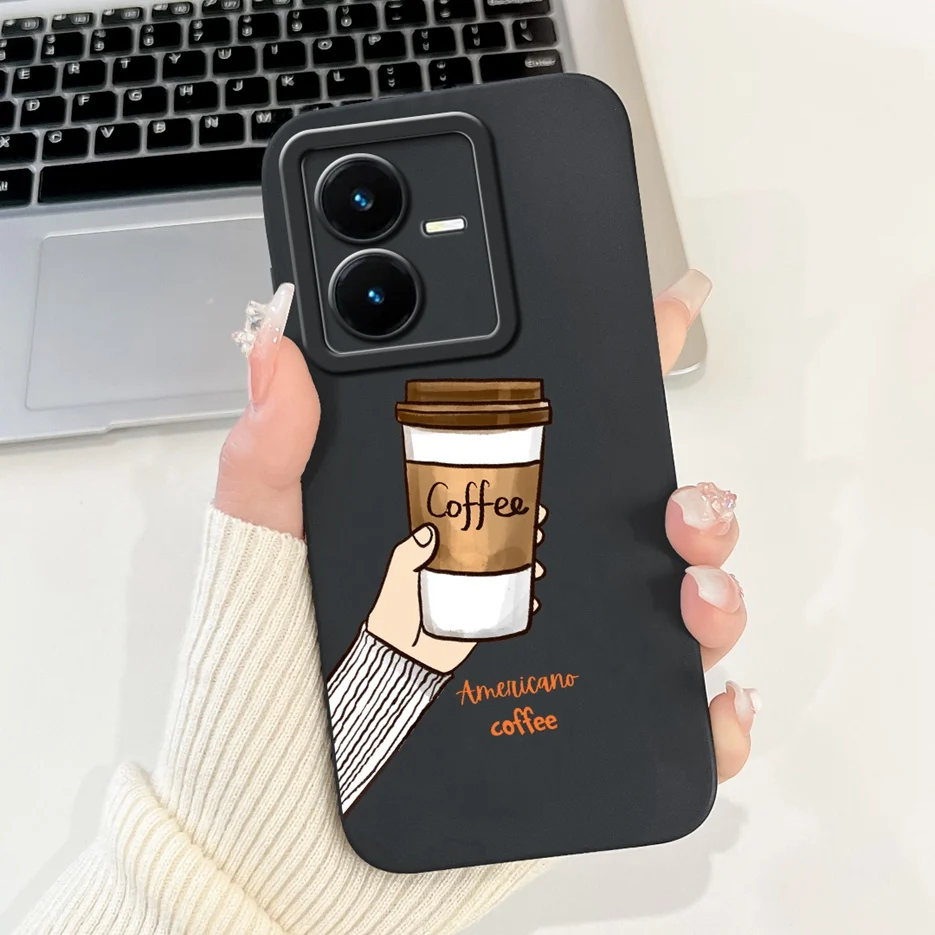 Stylish Painted Soft TPU Phone Case for Vivo Y22 Series - 6.55'' Bumper Cover