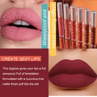 6-Color Lip Gloss Lipstick Set Liquid Matte Velvet Matte Women's Makeup Long-lasting Waterproof Non-stick Cup Non-fade 5