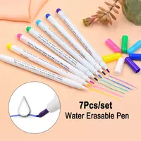 7Pcs Cross Stitch Water Erasable Pen Washable Soluble Fade Disappearing Ink Fabric Cloth Textile Marker For Tailors Drawing Line 1