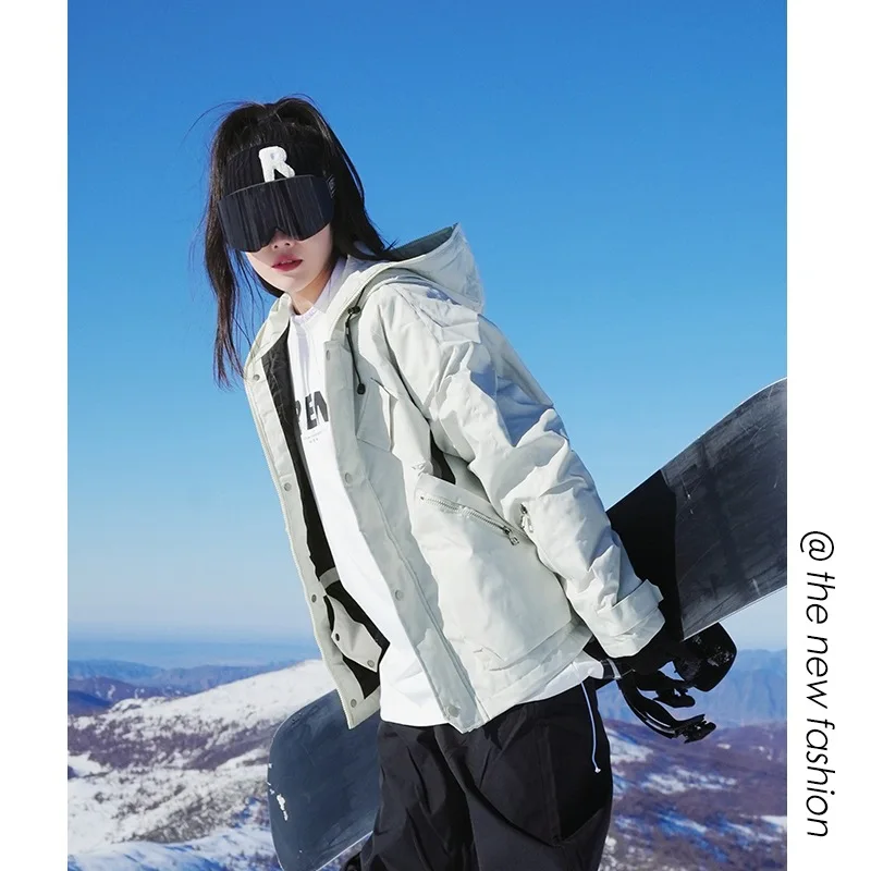 Plus Large Size Jacket Windproof Waterproof Multi-pocket Snowboard Clothes Men Women Padded Cotton Warm Jacket Pant Coat