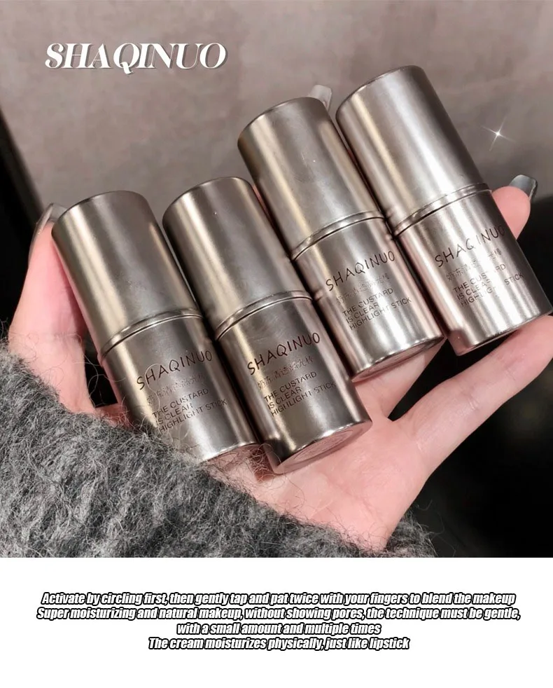 Description Picture 3 of itemMoisturizing Shiny Highlighter Stick Natural Water Light Shimmer Cream Brighten Lying Silkworm Face Contour Body Illuminator