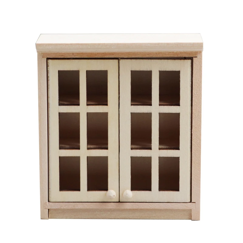 1:12 Dollhouse Miniature Wall Cabinet Hanging Storage Organizer Cupboard House Furniture Model Decor Toy Doll House Accessories