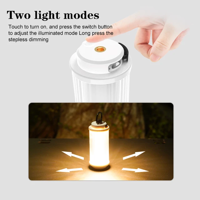 Mini Camping Lantern, Rechargeable Camping Hands-Free Flashlight with —  CHIMIYA