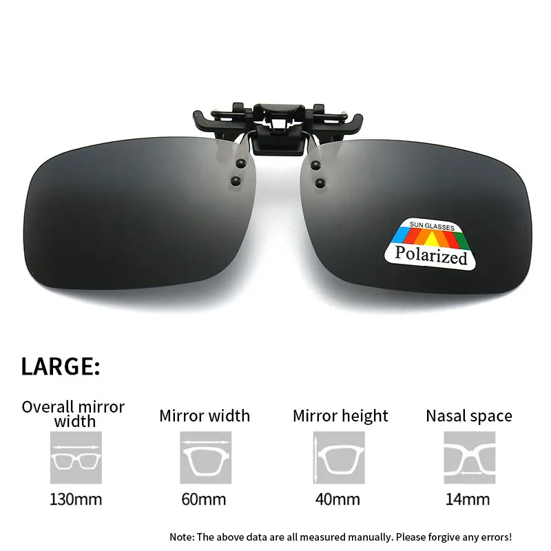Polarized Sunglasses 2Pcs Set Myopia Glasses Clip Driver Fishing Night Vision Myopia Clipon Sun Shading Eyeglasses
