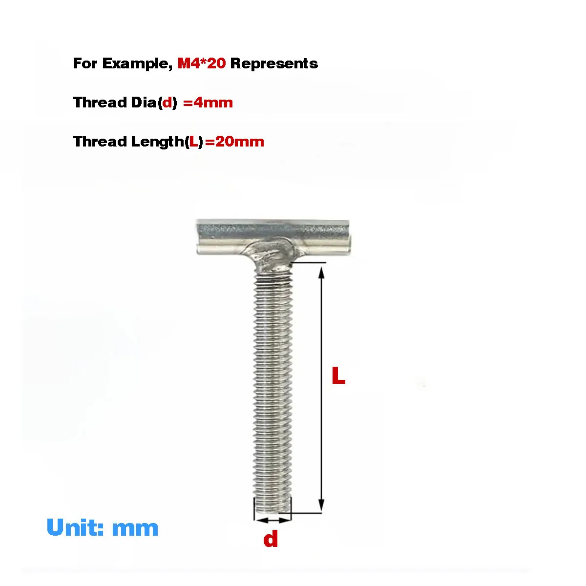 

304 Stainless Steel t-Shaped Welding Screw