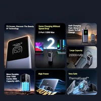 UGREEN 20000mAh Power Bank 200W Fast Charging Built-in 65CM Cable Portable External Battery For iPhone17 Pro Laptop Notebook - Image 3