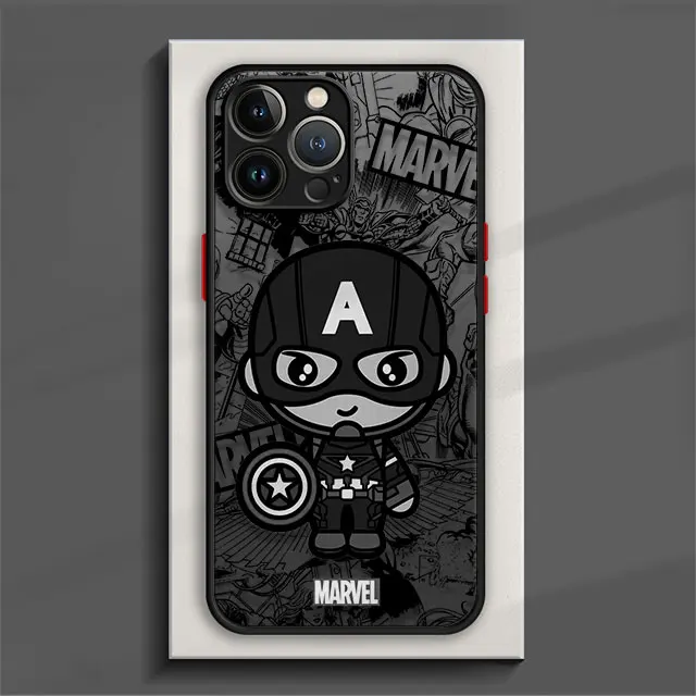 thumbnail image 1 of Cartoon Marvel Groot Spiderman Phone Case for iPhone 15 14 13 11 12 Pro Max X XS XR 7 8 Plus Mini Silicone Frame Matte PC Cover, 1 of 5