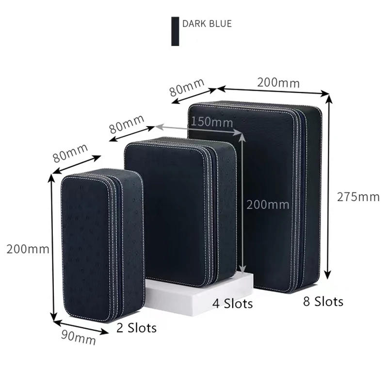 8 Slots Leather Watch Case Storage Box Ostrich Skin Watch Collection Luxury Box Organizer Holder For Men