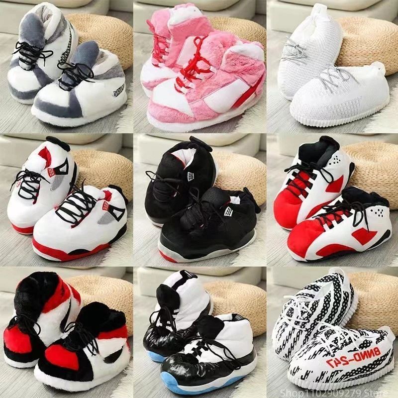 

Women's/Men Winter Cotton Shoes Cute Cartoon Animal Warm Home Plush Shoes Woman Male Foam Sneakers Bread Fat Slippers Size 36-44