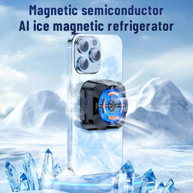 Magnetic Air Cooler For Cell Phone Radiator Mini Cooling Fan Coler With Back Clip For 13 14 Android Processor Cooler