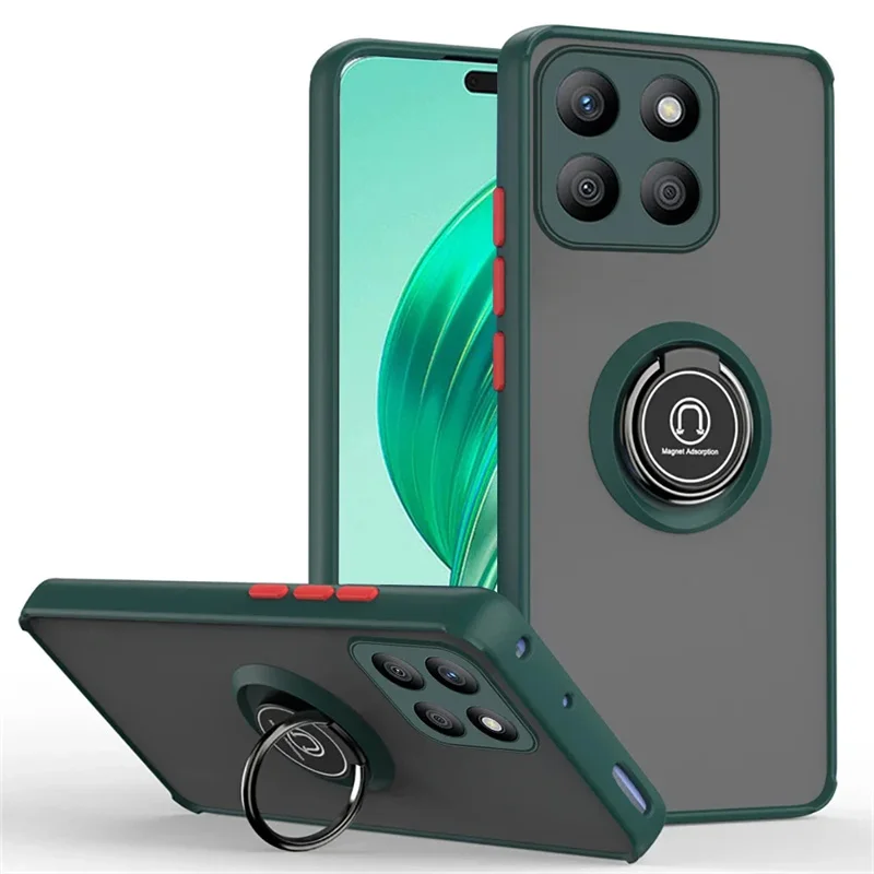 Armor Matte Shockproof Case with Ring Holder Stand and Magnetic Features