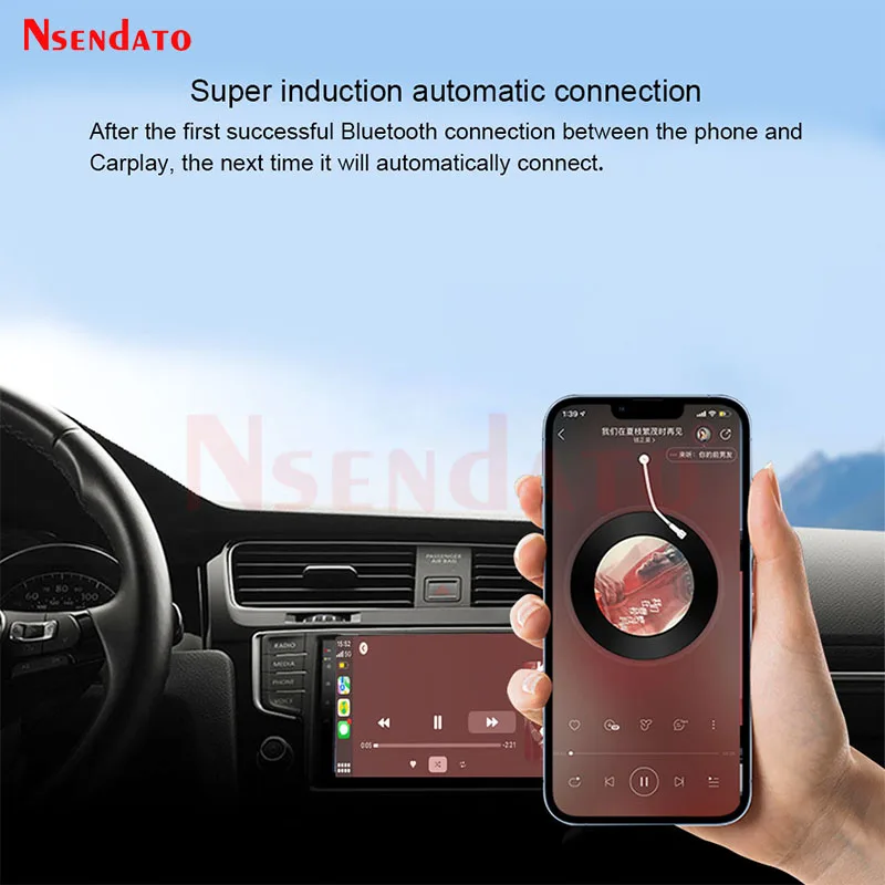 Wireless Carplay Dongle Adapter USB Type C Plug & Play Wired to Wireless Auto CarPlay Box Adapter For iPhone Car