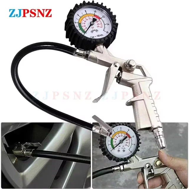 0-16Bar/0-220Psi Auto Tire Pressure Gauge Pressure Gun Type For Air Compressor Car Motorcycle SUV Inflator Pump Tire Repair Tool 1