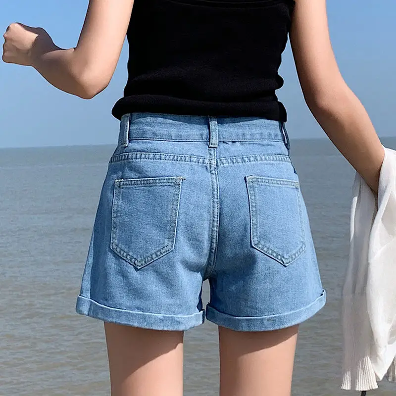 Short Pants for Women To Wear Jeans Black Womens Shorts High Waist Denim Pole Dance Work Office Aesthetic Youthful Classic Hot