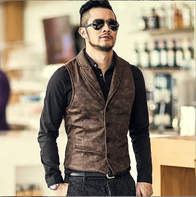 suede vest men