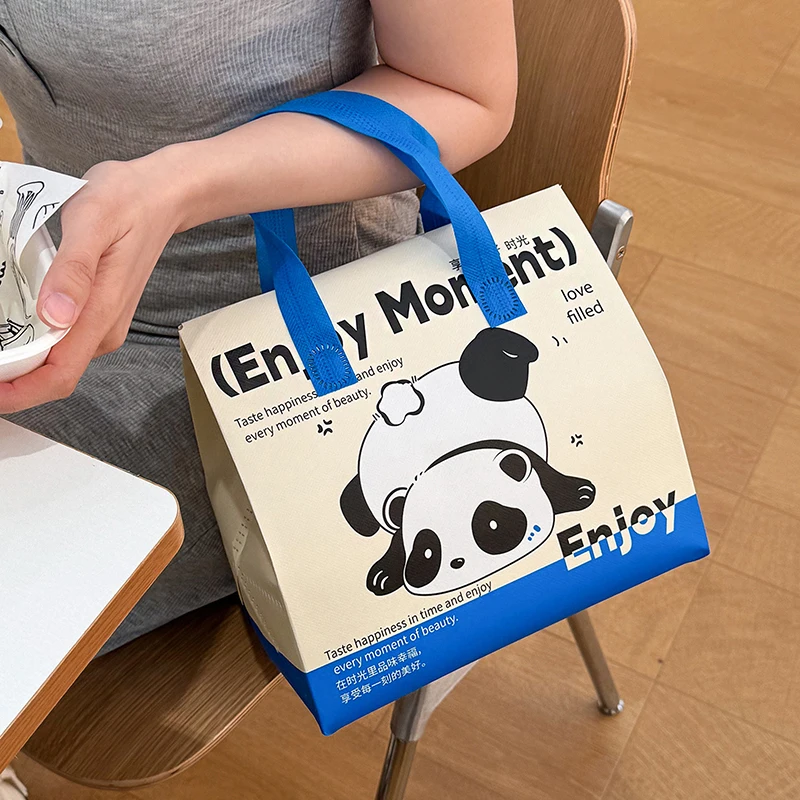 1 Pcs Panda Pattern Insulated Food Delivery Bag Large Commercial Grade Food Transport Tote Bag Reusable Insulated Bag For Food