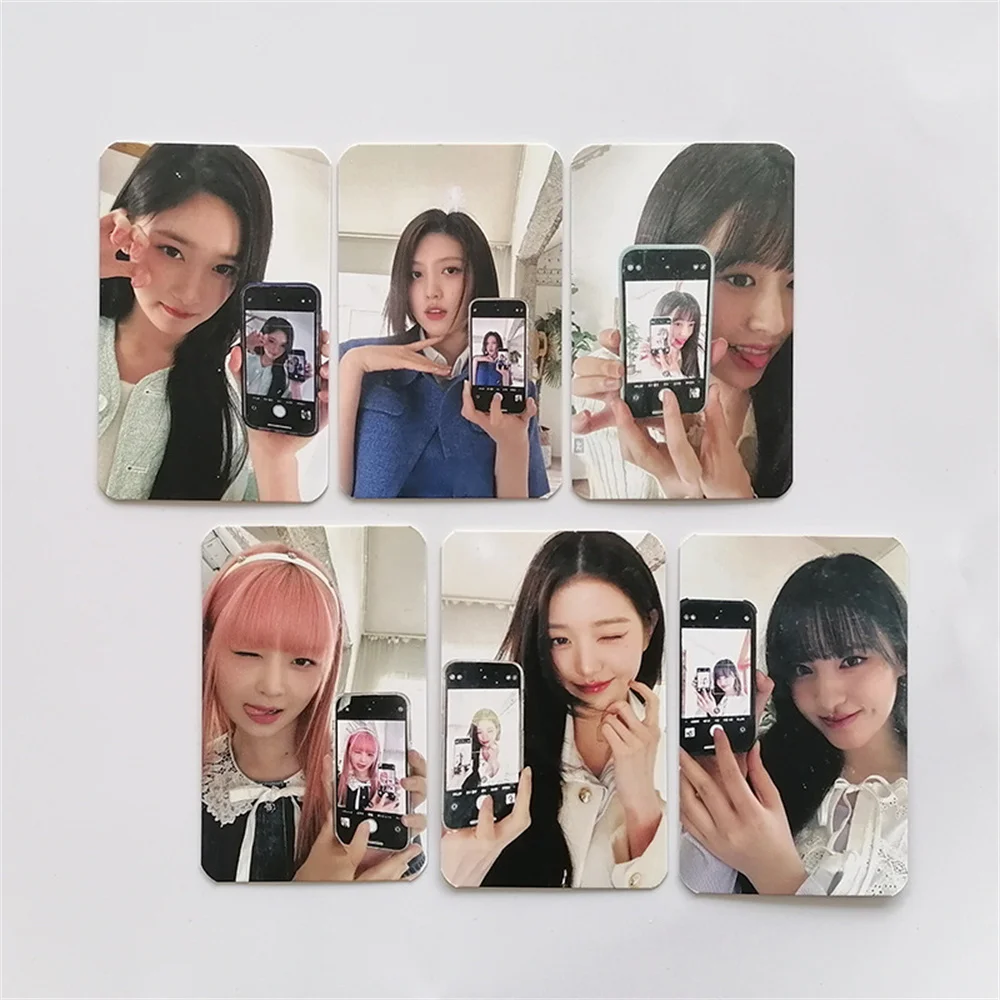 

KPOP IVE Mirror Selfie PhotoCards 6pcs Matte Film LOMO Card Two-Sided Paper Cards Wonyoung REI LIZ LEESEO Fans Collections