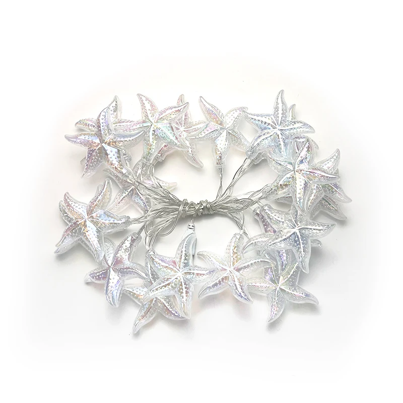 LED Beach Shell Light String Starfish Light String, 20 LED