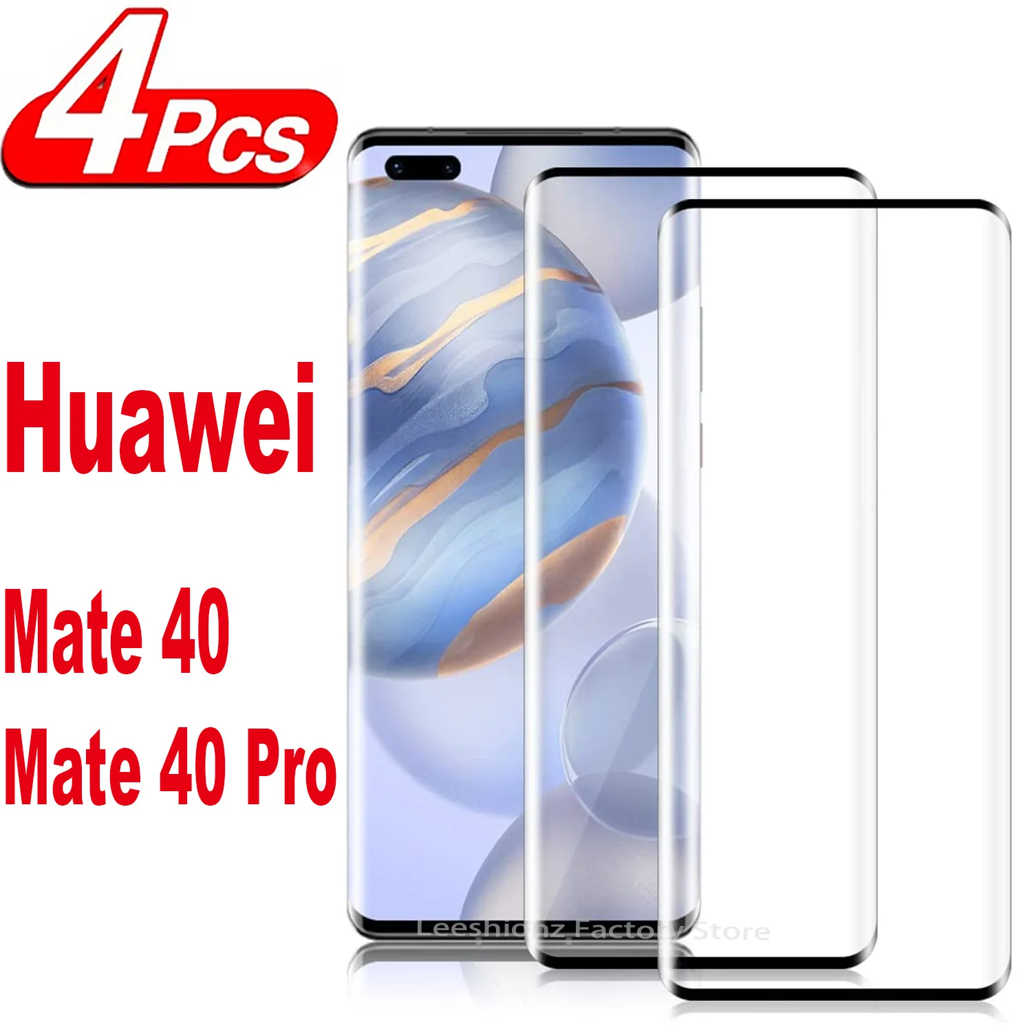 

1/4 шт. 3D Защитное стекло для экрана для Huawei Mate 40 Pro пленка из закаленного стекла