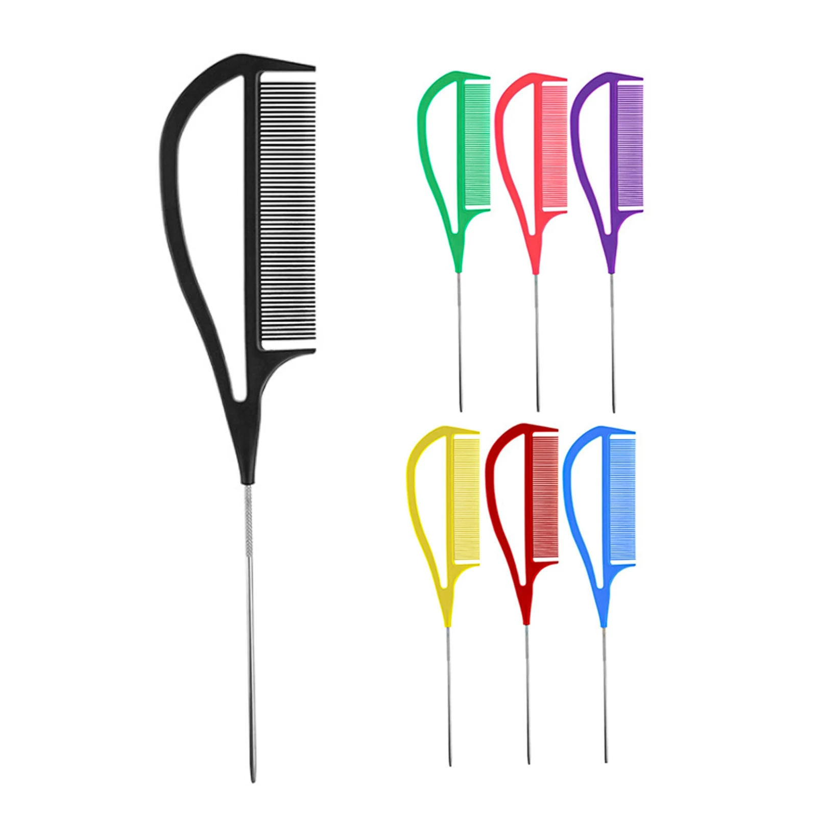 

Salon Dyeing Combs Separately For Dyeing High-gloss Tail Highlighting Combs Separate High-gloss Steel Needle Pointed Tail Comb