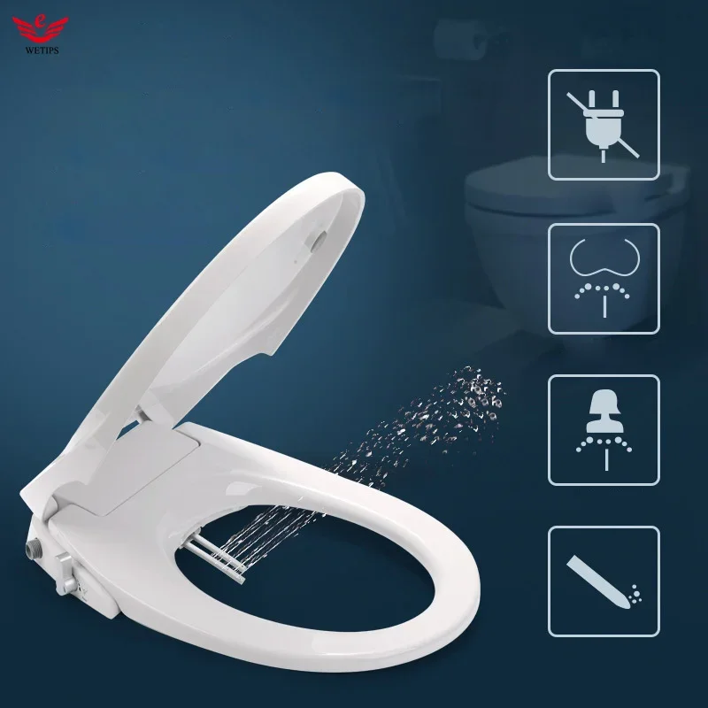 WETIPS No-Electric Bidet Toilet Seat Cold Water Double Nozzle Washer Tapa Inodoro Inteligente Toilet Lid Smart Bidet Cleaning