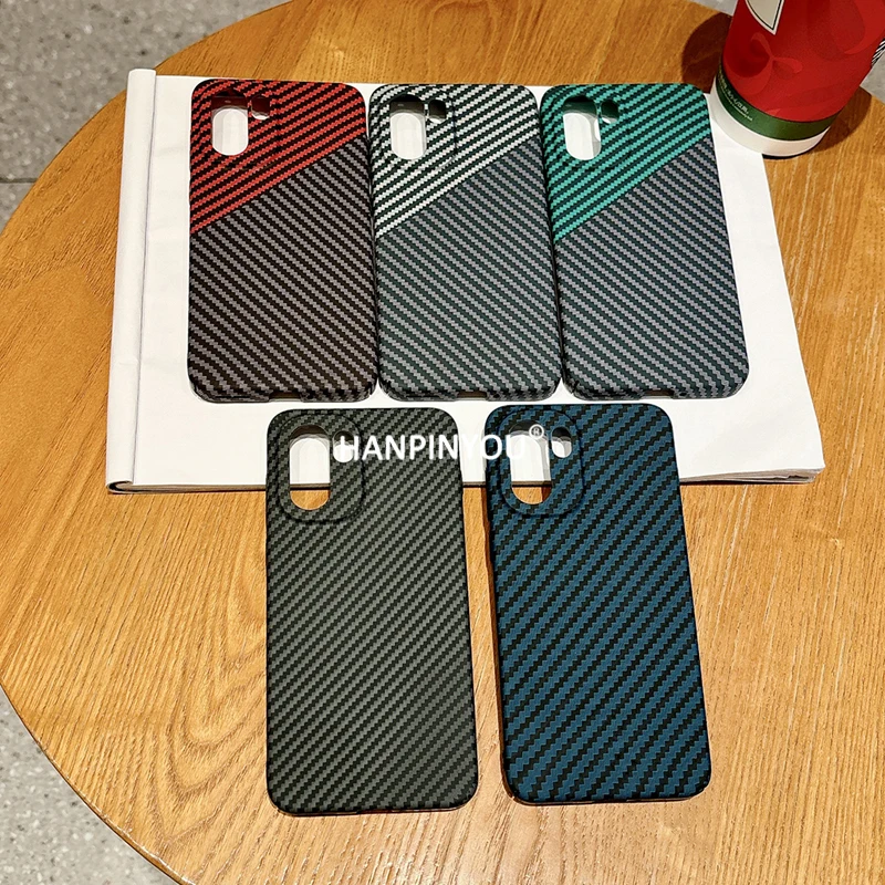 Sleek Anti-Fingerprint Carbon Fiber Matte Case with Shockproof Camera Protector