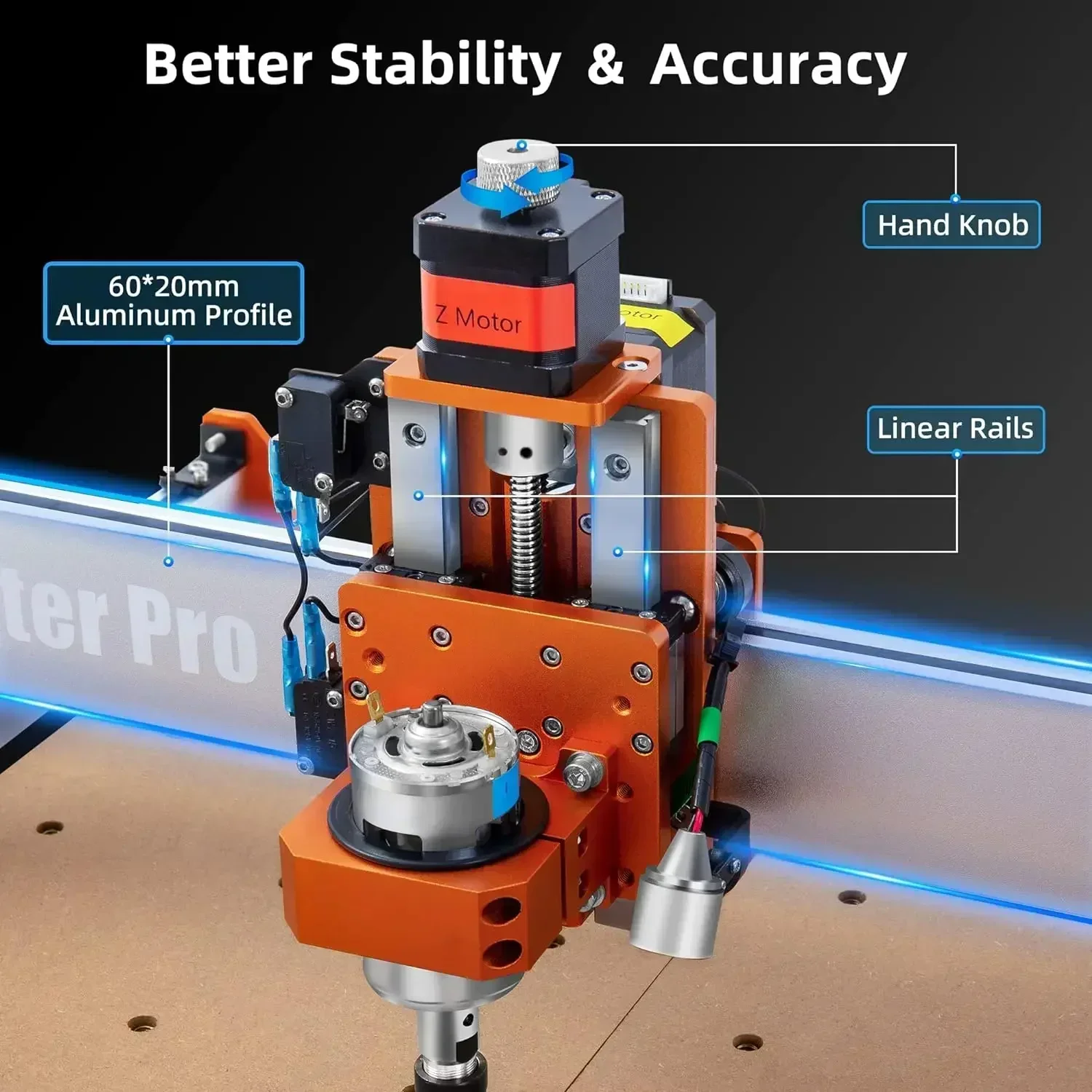 Masuter Pro CNC Router Machine,Upgraded 3-Axis Engraving All-Metal Milling Machine for Wood Acrylic MDF Nylon Carving Cutting