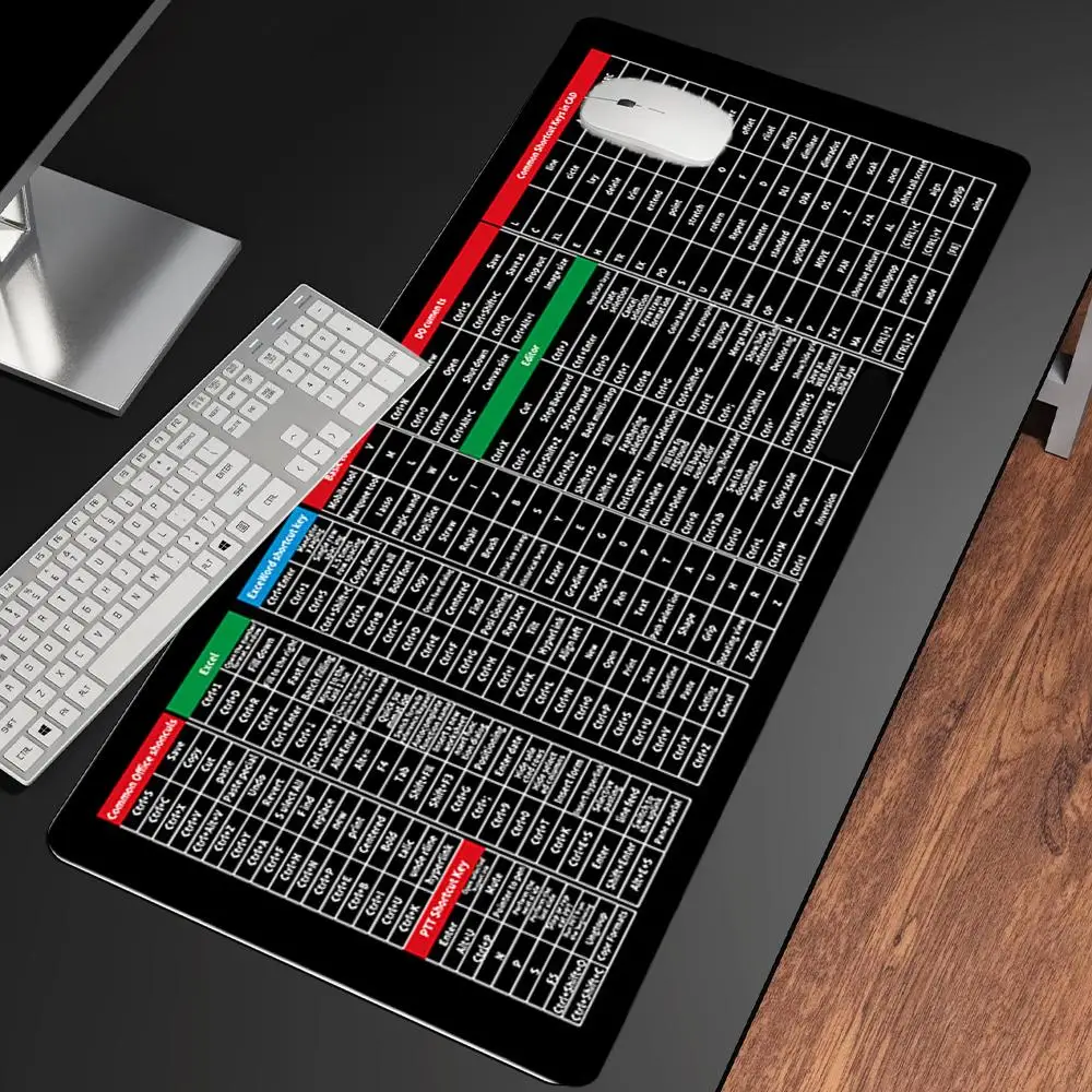 English Shortcut Key Mouse Pad Extra Large Office Mat Cute Non Slip Lock Edge Computer Keyboard Pad Mouse Office Software
