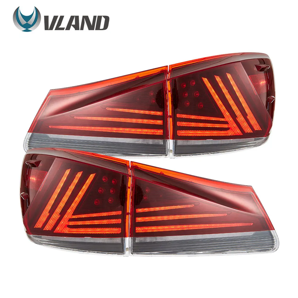 アクセサリー VLAND LED Tail Lights Vland Led Tail Lights for Lexus IS250 IS350 ISF 2006-2013 Red Lens