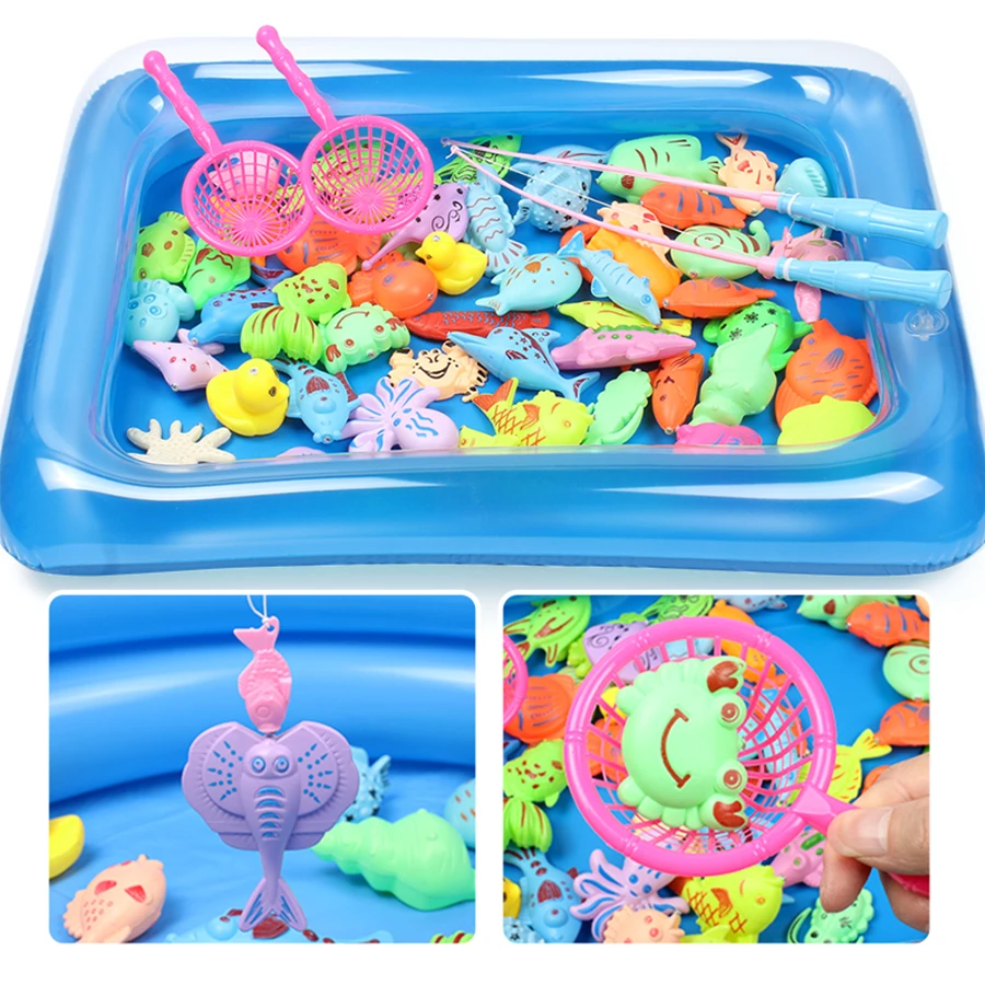 14/16/40pcs Magnetic Fishing Set - Inflatable Pool, Party Model, Play Games & More - Perfect Summer Outdoor Toy, Random Color 2