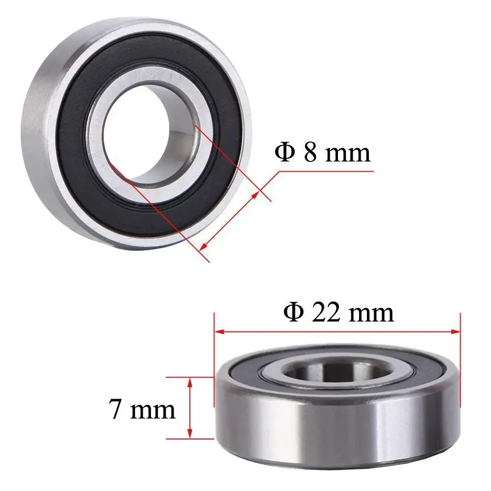 Ball Bearings 10Pcs 608 ZZ 608RS 608ZZ Metal Double Shielded Miniature Deep Groove Skateboard Ball Bearings 8mm X 22mm X 7mm