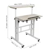 Laptop Computer Stand Desk Stand Up Laptop Desk 60cm Adjustable Height Stand Up Laptop Desk Computer Standing Desk with Rollers 6