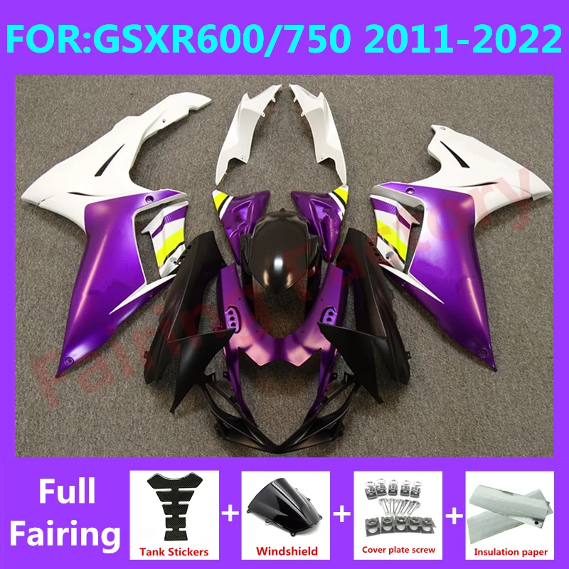 

Fairing kit for GSXR600 750 GSXR 600 GSX-R750 K11 2011 2012 2013 2014 2015 2016 2017 2018 2019 2020 2021 Fairings Purple white