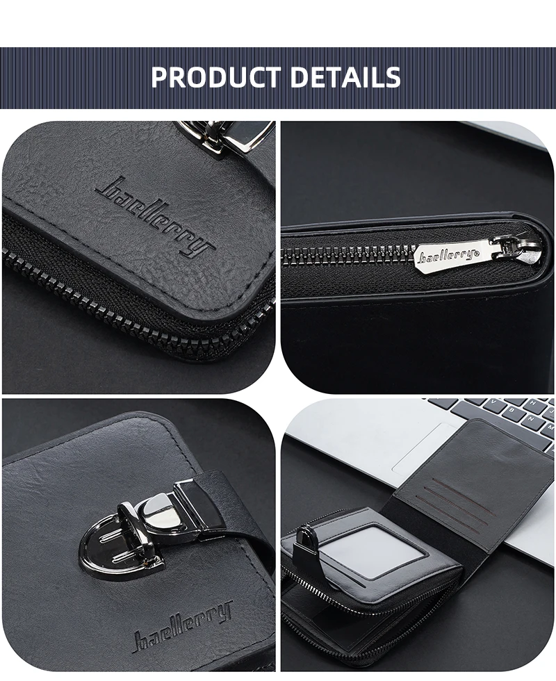 Neue Einfache Kurze Männer Brieftasche Hochwertige Retro Karte Clips Zipper Männlichen Geldbörse ID & Foto Halter Marke Männer brieftasche – Detail 16