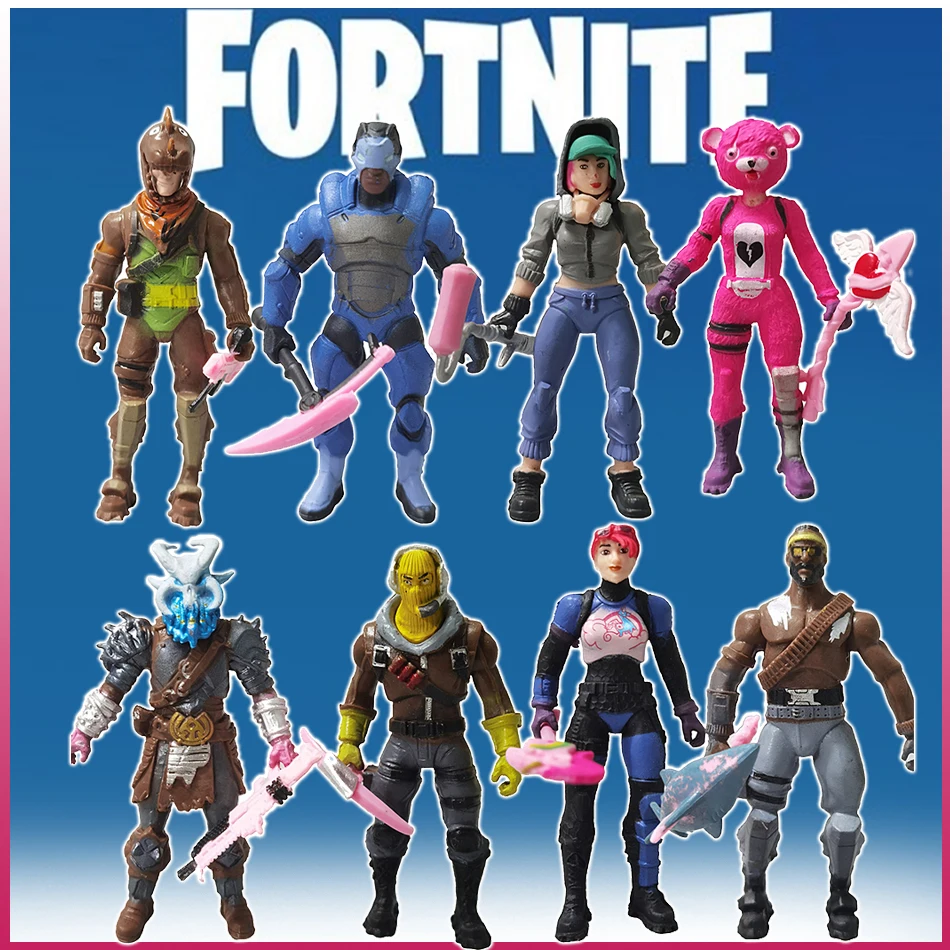 

8 шт./компл. игрушки Fortnite 10 см, Фигурка Модели игры Fornite, игрушечная кукла с оружием, реальный подарок на Рождество
