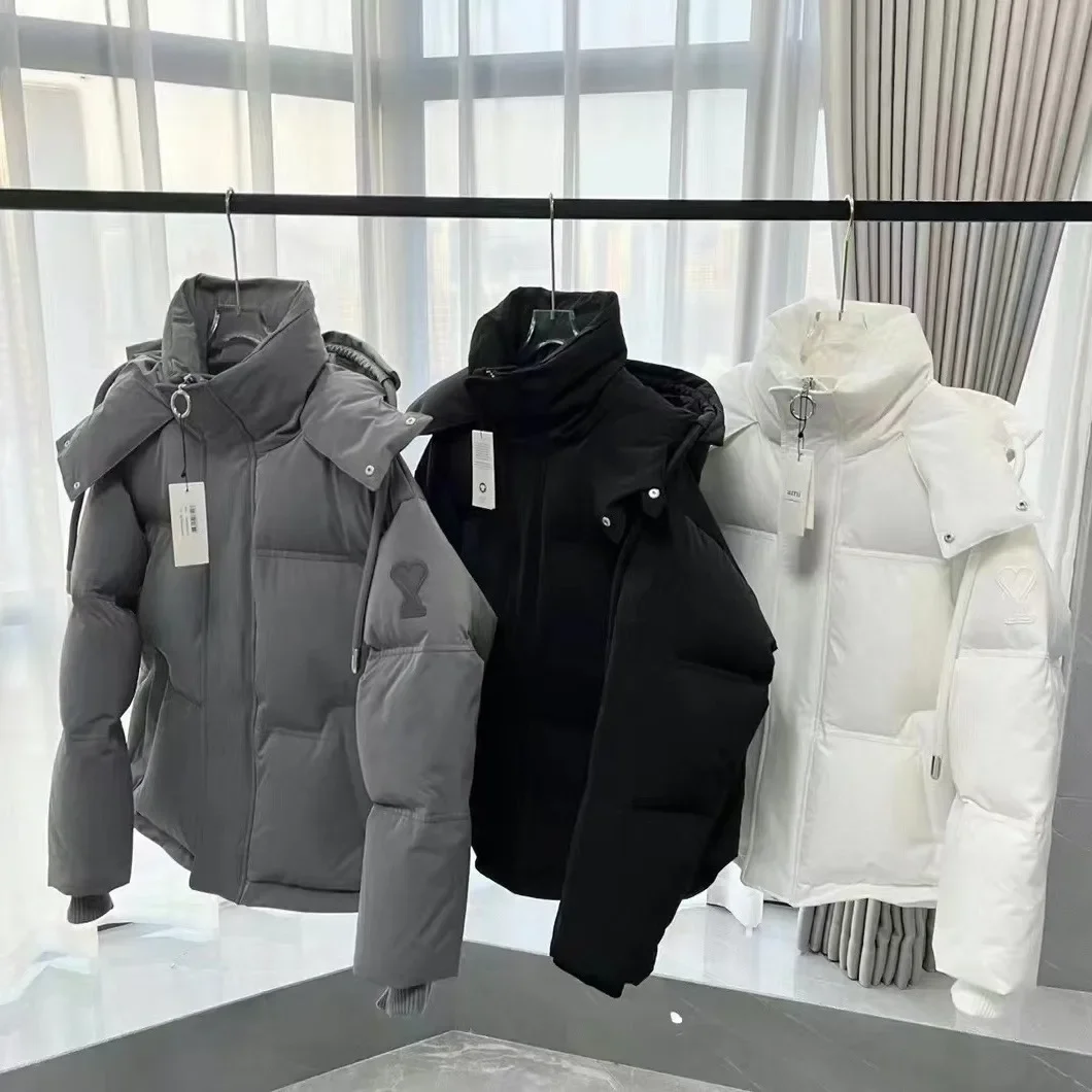 

2023Winter High Quality down jacket heart-shaped warm loose fitting men women's winter white duck down jacket Windbreaker