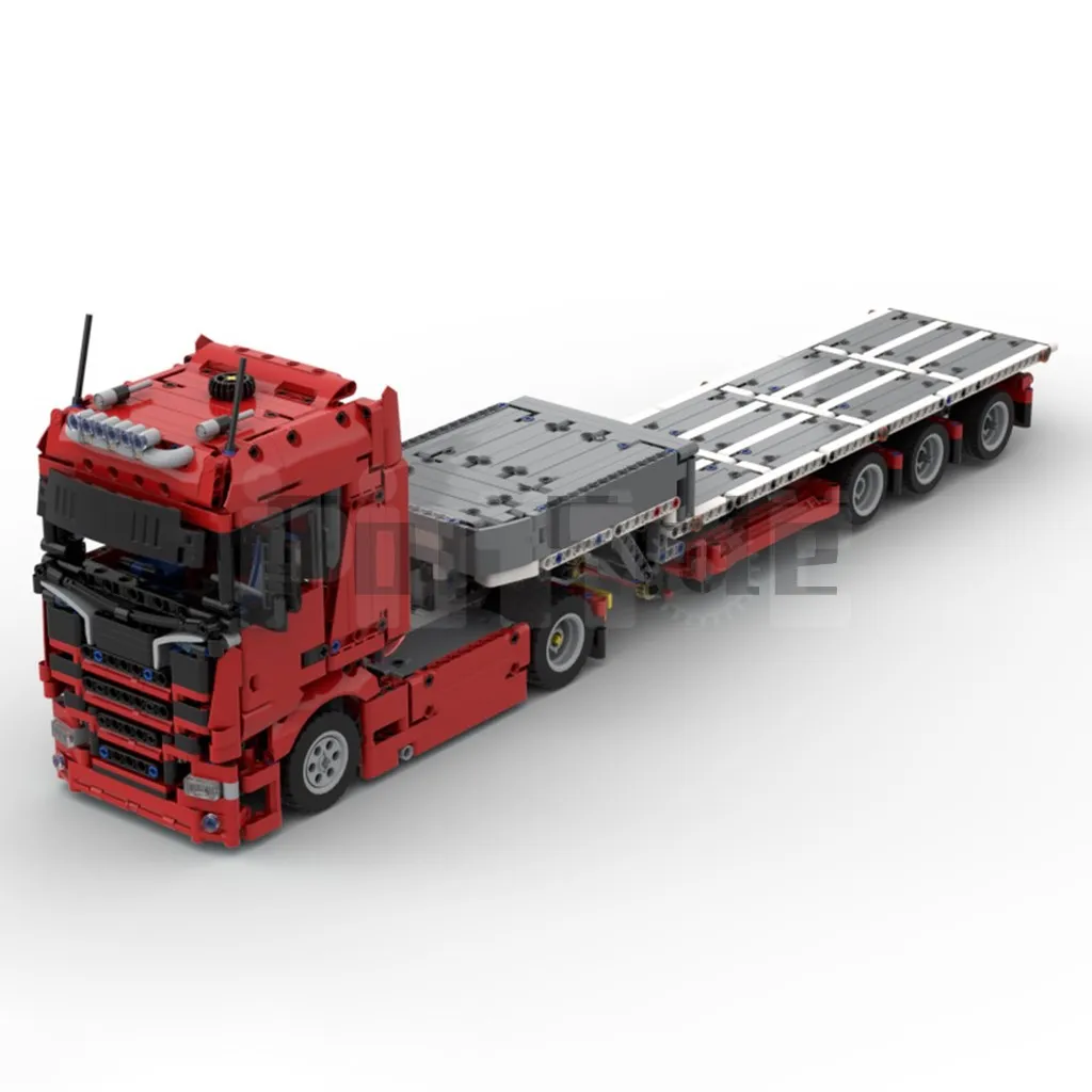 

Moc-55263 Truck And Steering Trailer With Steerable Trailer Building Blocks Stitch Toys For Adults Kids Boys Girls Ages 12+