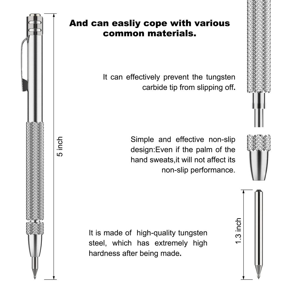 JUSTINLAU Double Ended Carbide Scribing Pen Metal Wood Glass Tile Cutting Marker Pencil For Metalworking Woodworking Hand Tools 2