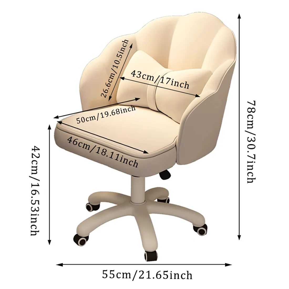 Cute Petal Desk Chair Velvet Home Office Butterfly Chairs with Bow Cushion Makeup Vanity Chair for Bedroom Computer Task Chairs 6