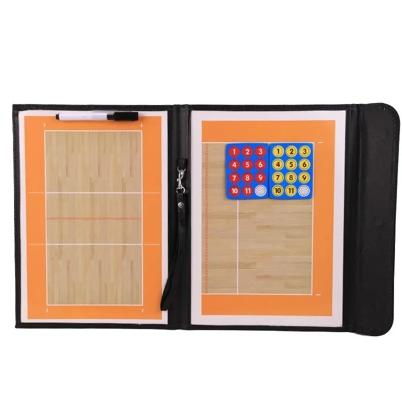 2 In 1 Foldable Volleyball Board Coaching Clipboard With Marker Pen Magnetic Tactical Notebook Game Training Teach Equipment volleyball ball volleyball trainer