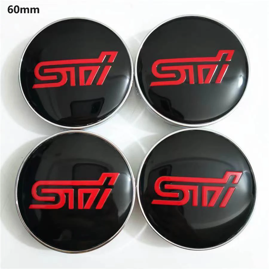 4pcs 60mm Hub Cover Tire Center Decoration Sticker Applicable to Subaru STI car wheel caps