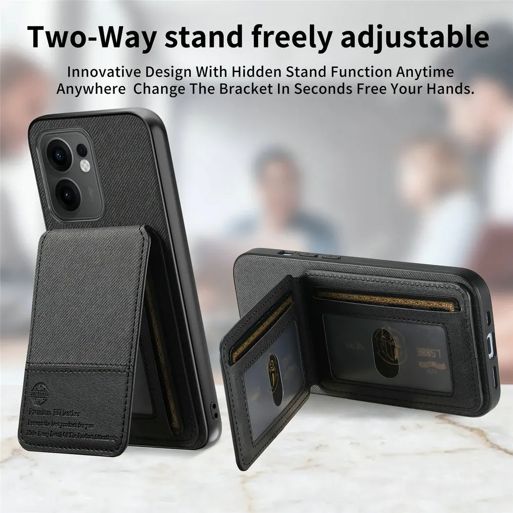 Luxury Leather RFID Card Flip Case with Protective Bumper