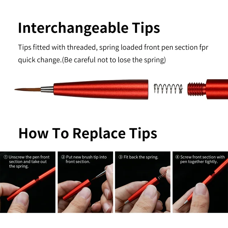Model Tool Metal Pointed Painting Brush Pen Brush Holder Replace Tips DSPIAE AT-FB Series Hobby DIY Accessories model tools