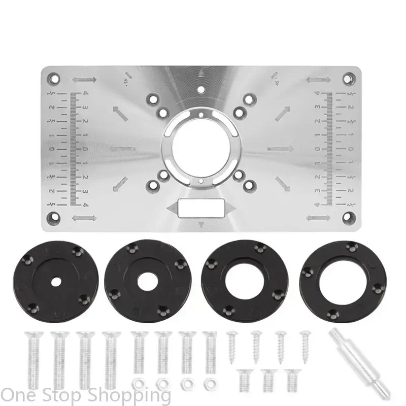 Multifunctional Aluminium Router Table Insert Plate router plate router insert plate for Electric Wood Milling Trimming Machine Woodworking Benches woodworking bench woodworking workbench
