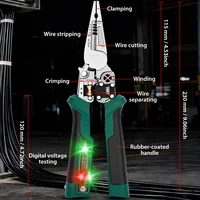 Pince à dénuder les fils avec affichage numérique, testeur de tension multifonctionnel, pince d'électricien pour couper/découper/peler/sertir les câbles 3