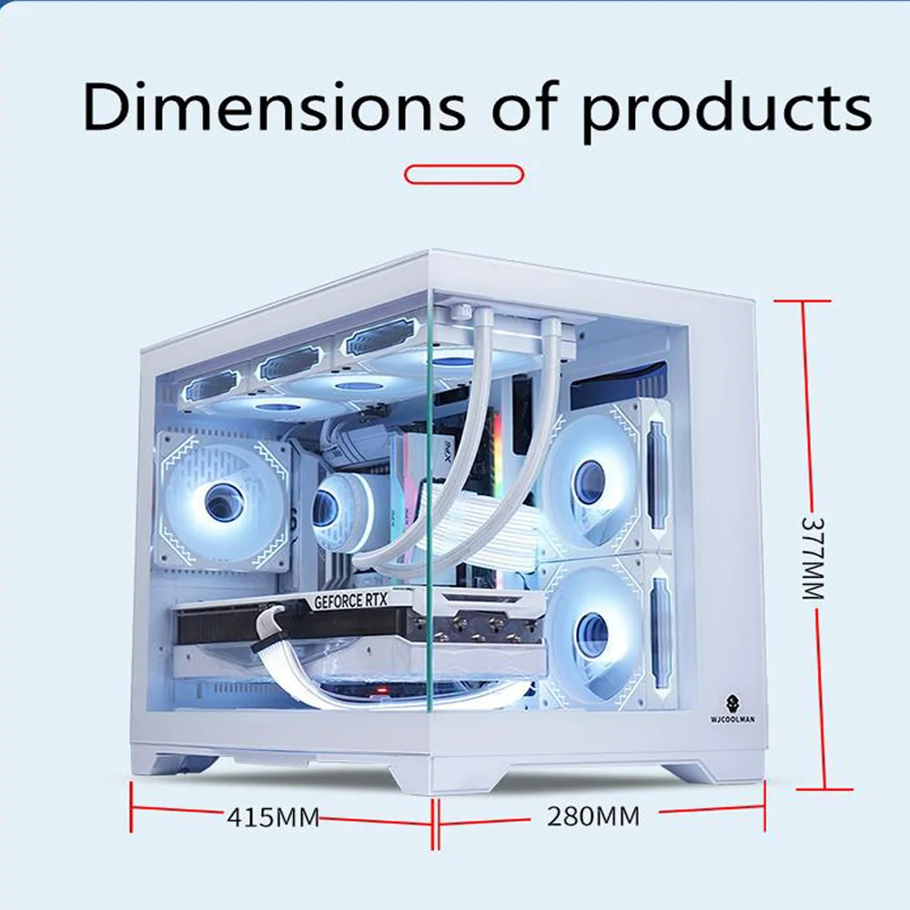 WJCOl'hyMAN-&Eacute;tui en verre transparent Lone Kokor, version Guardian am&eacute;lior&eacute;e, 2 c&ocirc;t&eacute;s, support ATX, conception &agrave; haut d&eacute;bit d'ai