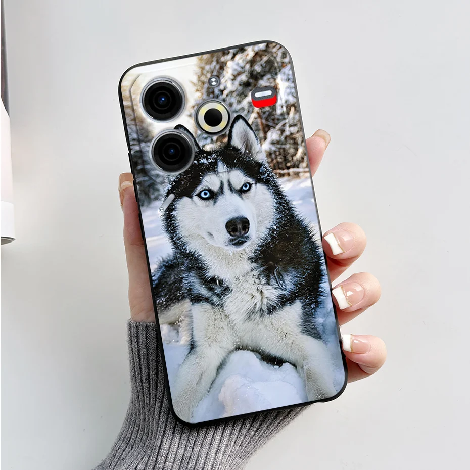 Luxury Marble Black Silicone Soft Phone Case - Elegant TPU Back Cover in 6.78