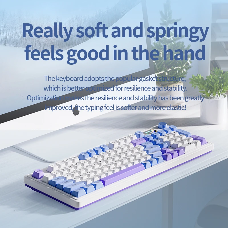 Teclado Mecânico sem Fio Gaming Teclado Backlit Silencioso Bluetooth 2.4g com Fio Rgb 98 Chaves Langtu-l98 - Imagem 2