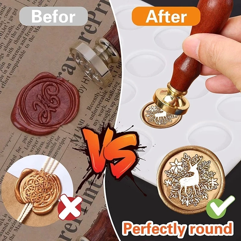 32mm/49mm Wax Seal Mold Silicone Seals Stamp Pad Sealing Wax Shape Hold Silicone Mat for Wax Seal Scrapbooking & Stamping Tools